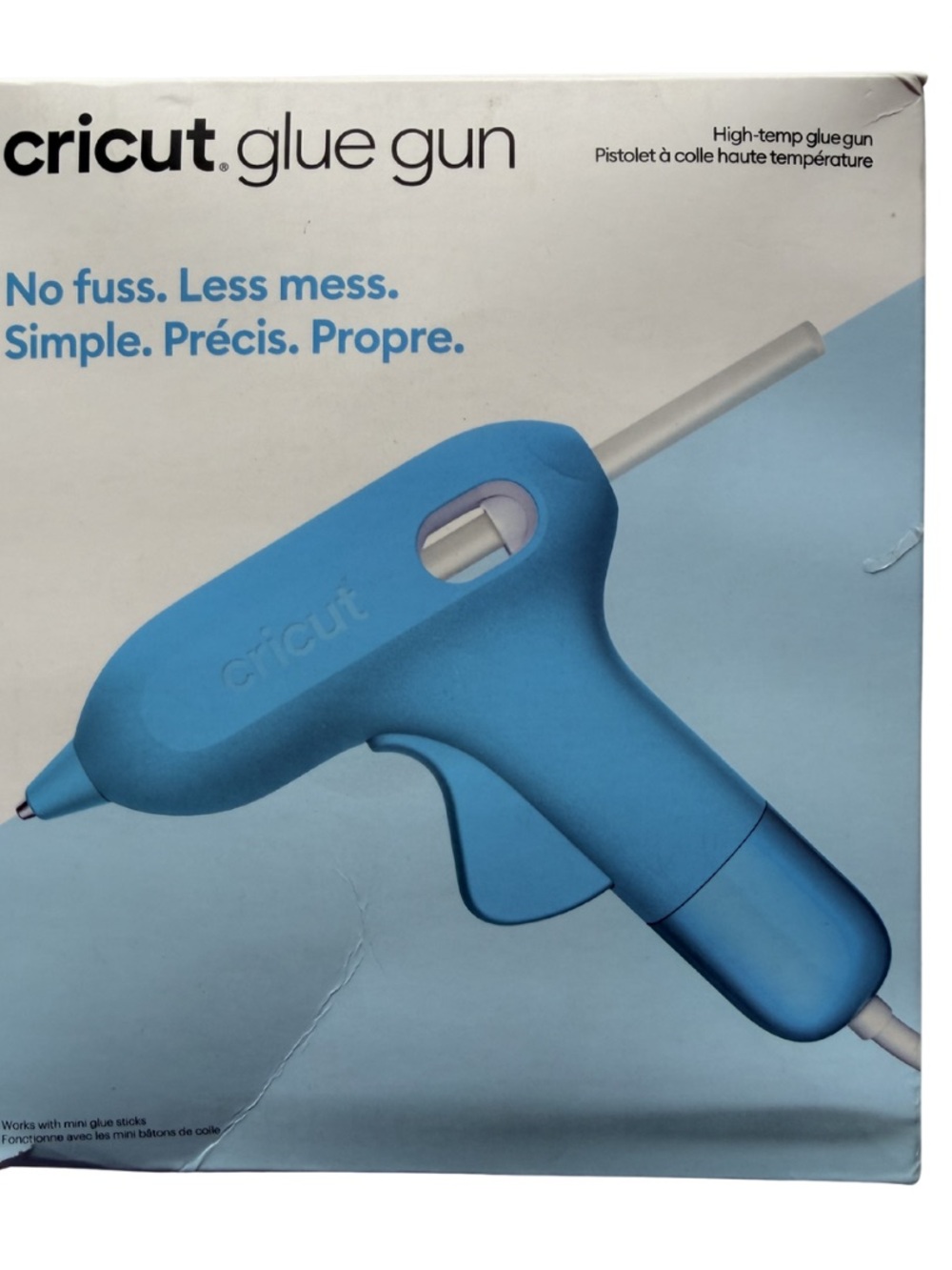 Cricut Mini Glue Gun Blue High Temp Craft Tool With Box